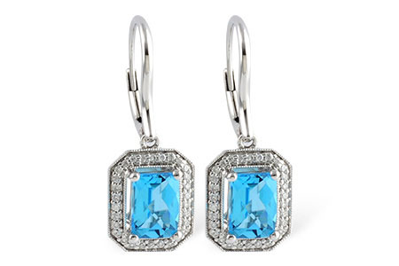 A196-58096: EARR 2.20 BLUE TOPAZ 2.36 TGW