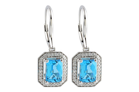 A196-58096: EARR 2.20 BLUE TOPAZ 2.36 TGW