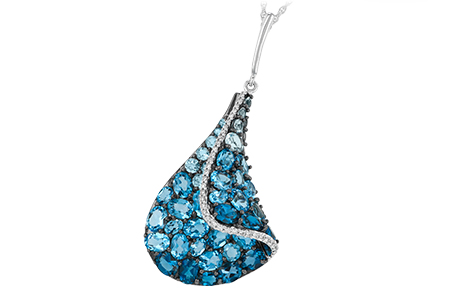 A196-59950: NECK 4.81 BLUE TOPAZ 4.94 TGW