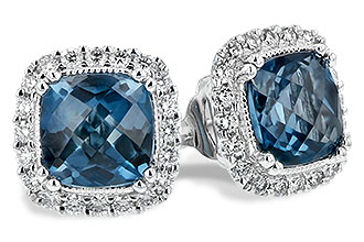 A198-38114: EARR 2.14 LONDON BLUE TOPAZ 2.40 TGW (6MM LBT)