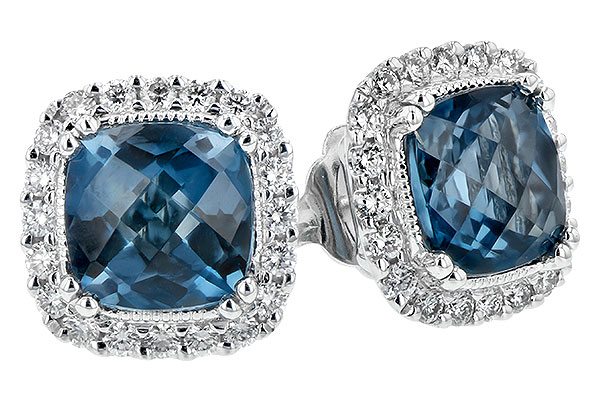 A198-38114: EARR 2.14 LONDON BLUE TOPAZ 2.40 TGW (6MM LBT)