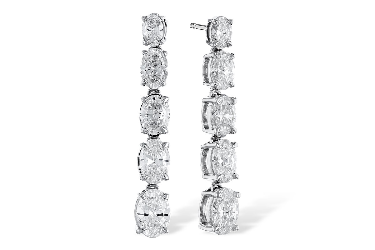 A282-98114: EARRINGS 1.90 TW OVAL DIAMONDS