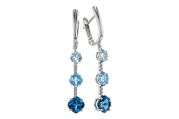 A283-83614: EARRINGS 2.41 TW BLUE TOPAZ 2.45 TGW