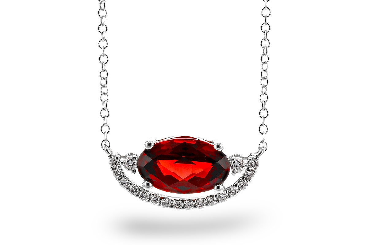 A283-84514: NECKLACE 1.94 GARNET 2.08 TGW (10x6MM GAR / 18")