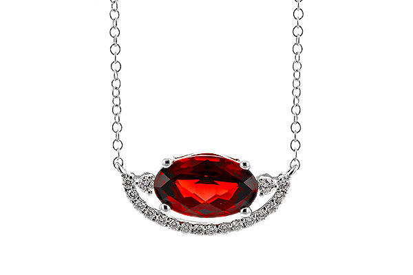 A283-84514: NECKLACE 1.94 GARNET 2.08 TGW (10x6MM GAR / 18")