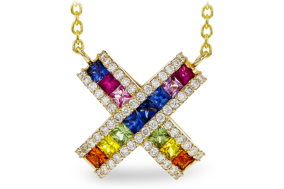 A283-85387: NECK .84 MULTI-COLOR SAPP 1.11 TGW (18")