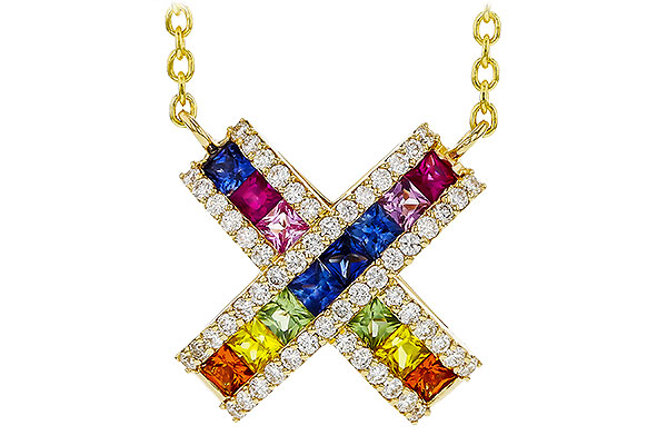A283-85387: NECK .84 MULTI-COLOR SAPP 1.11 TGW (18")
