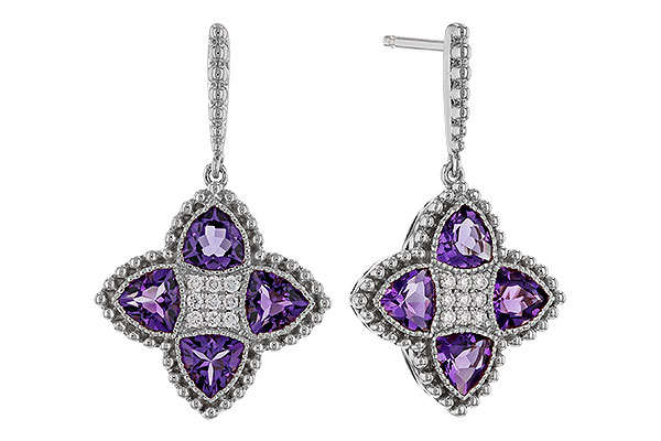 A283-87187: EARRINGS 1.41 AMETHYST 1.50 TGW