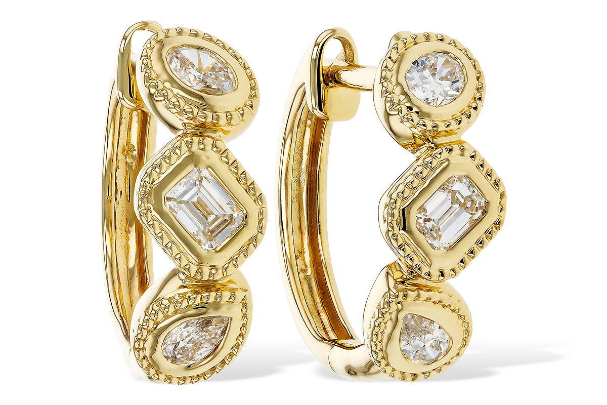 A283-89987: EARRINGS .42 TW FANCY CUT DIAS