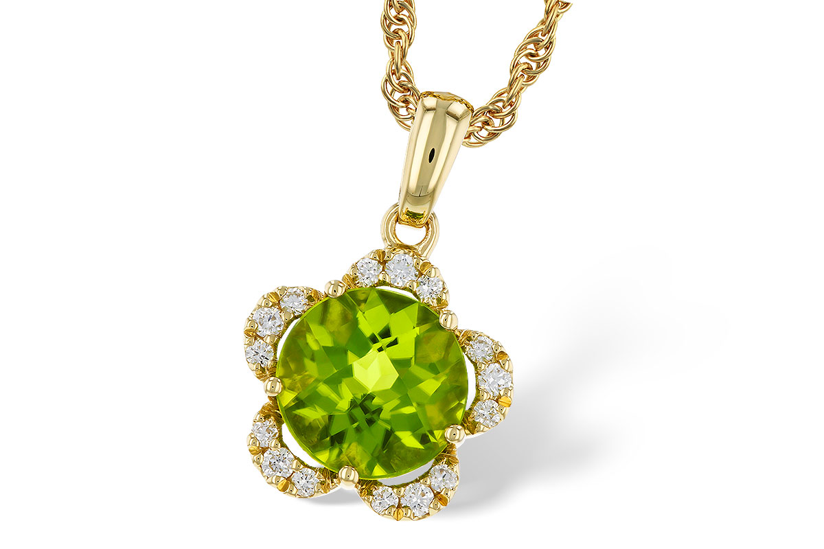 A283-90832: NECKLACE 2.16 PERIDOT 2.28 TGW (8MM RD)