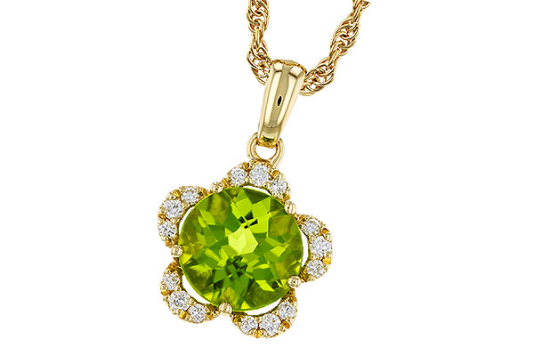 A283-90832: NECKLACE 2.16 PERIDOT 2.28 TGW (8MM RD)