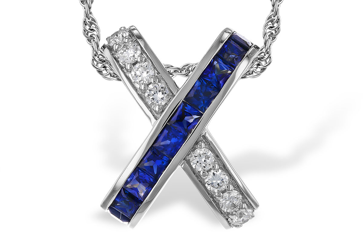 A283-90850: NECKLACE .60 TW SAPPHIRE .77 TGW