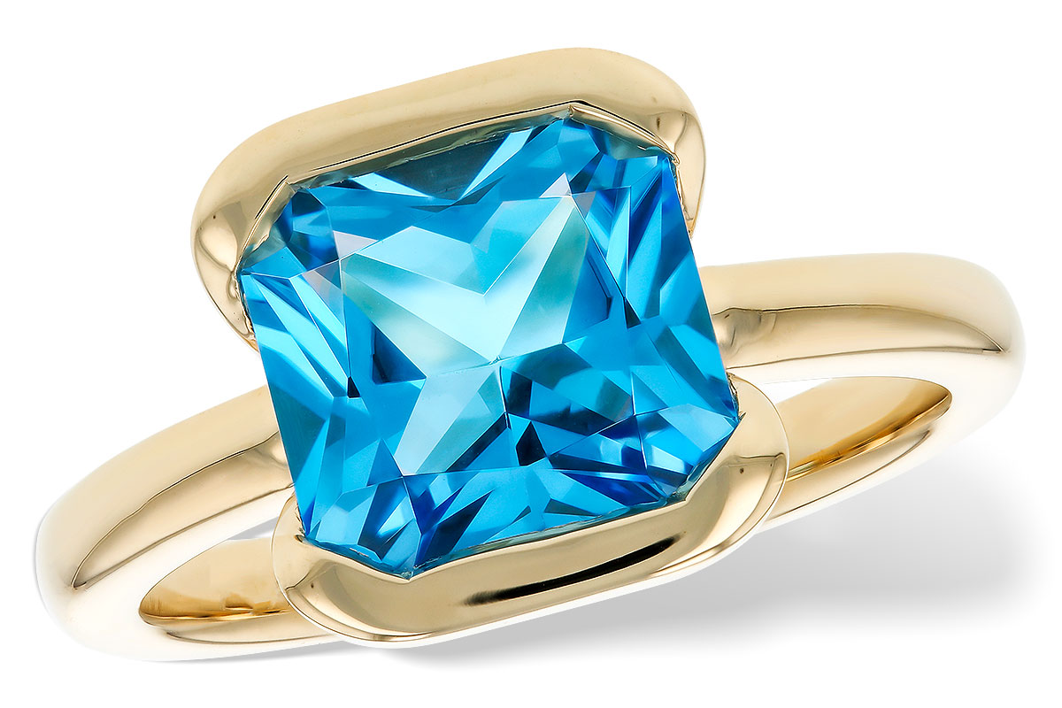 A284-73578: LDS RG 3.50 CT BLUE TOPAZ (9MM BT)