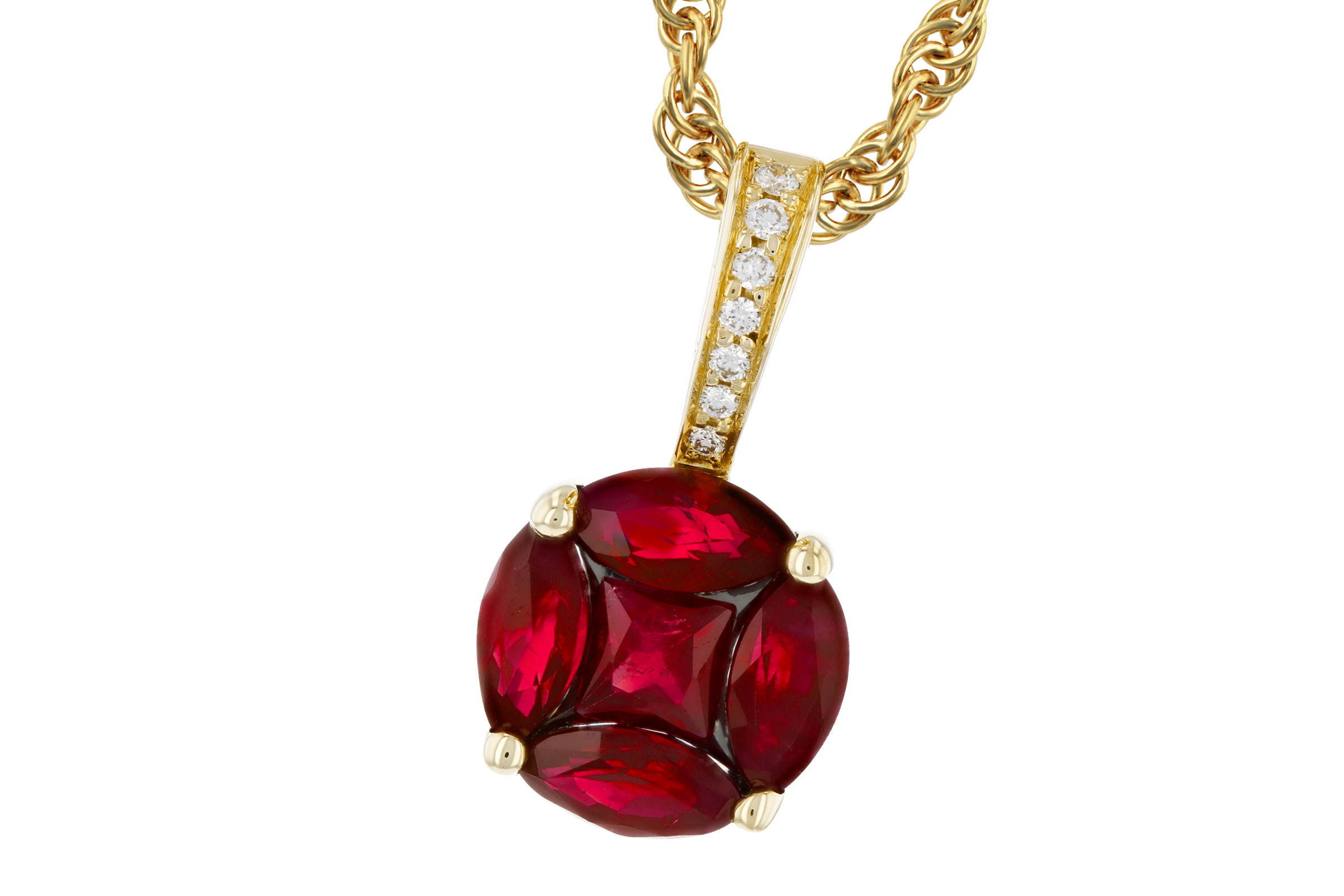 A284-73623: NECKLACE .80 RUBY .82 TW