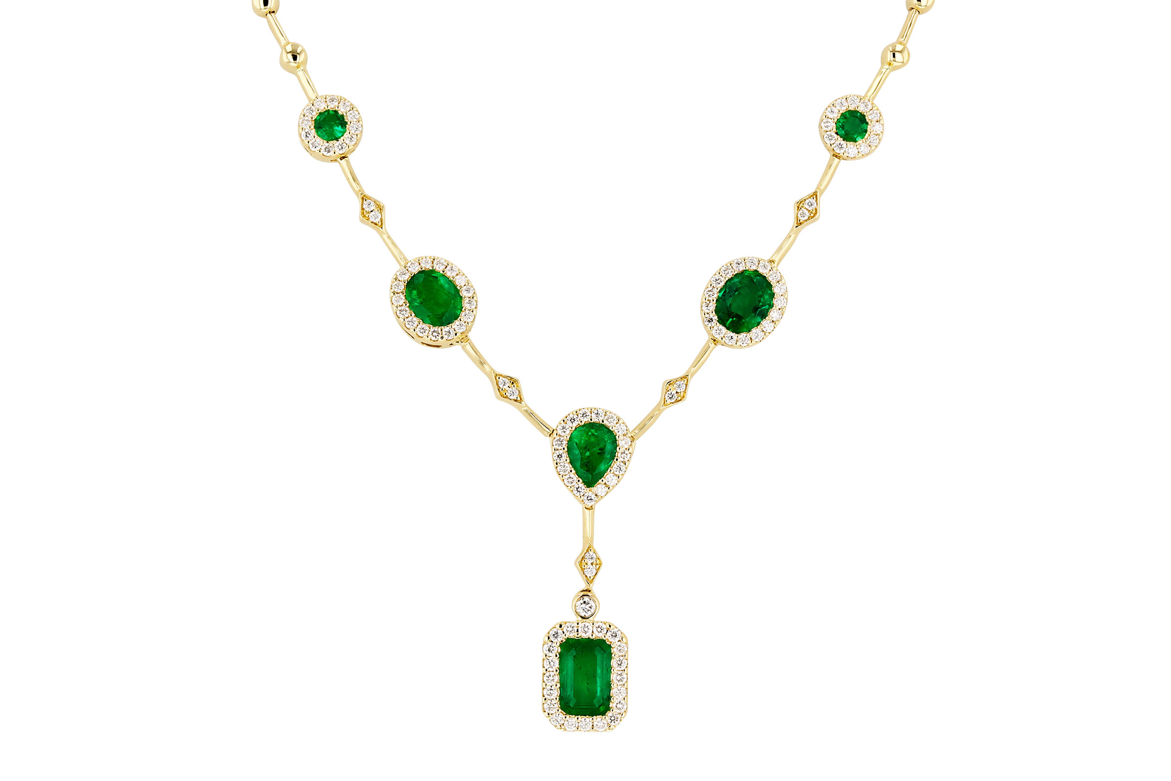 A284-75369: NECKLACE 1.66 TW EMERALD 2.08 TGW (17")