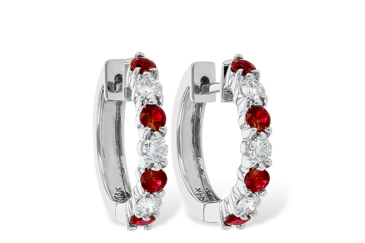 B010-21750: EARRINGS .64 RUBY 1.05 TGW