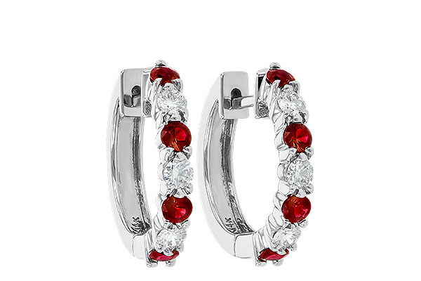 B010-21750: EARRINGS .64 RUBY 1.05 TGW