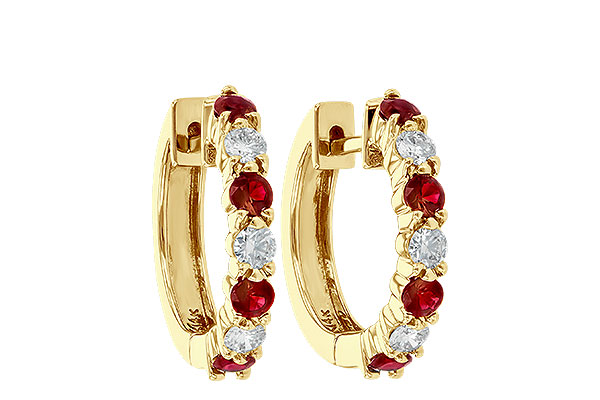 B010-21750: EARRINGS .64 RUBY 1.05 TGW