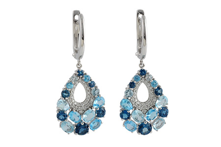 B196-62705: EARR 4.01 BLUE TOPAZ 4.24 TGW