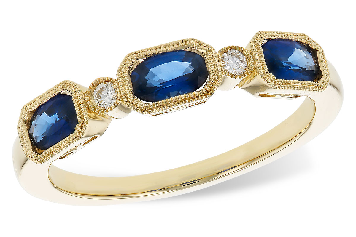 B283-84505: LDS WED RG .72 SAPPHIRE .77 TGW (4x3MM SAPP)