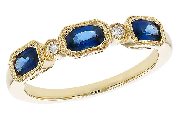 B283-84505: LDS WED RG .72 SAPPHIRE .77 TGW (4x3MM SAPP)