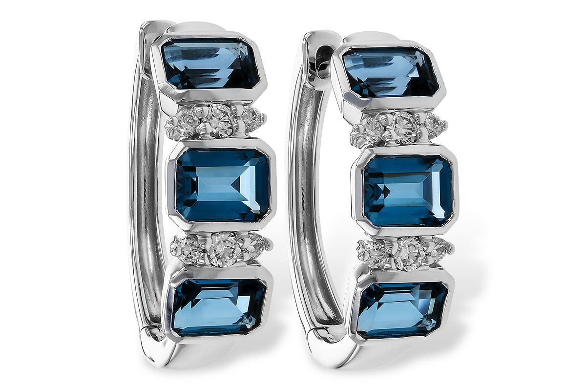 B283-84523: EARRINGS 1.37 TW LONDON BLUE TOPAZ 1.48 TGW