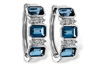 B283-84523: EARRINGS 1.37 TW LONDON BLUE TOPAZ 1.48 TGW
