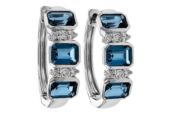 B283-84523: EARRINGS 1.37 TW LONDON BLUE TOPAZ 1.48 TGW