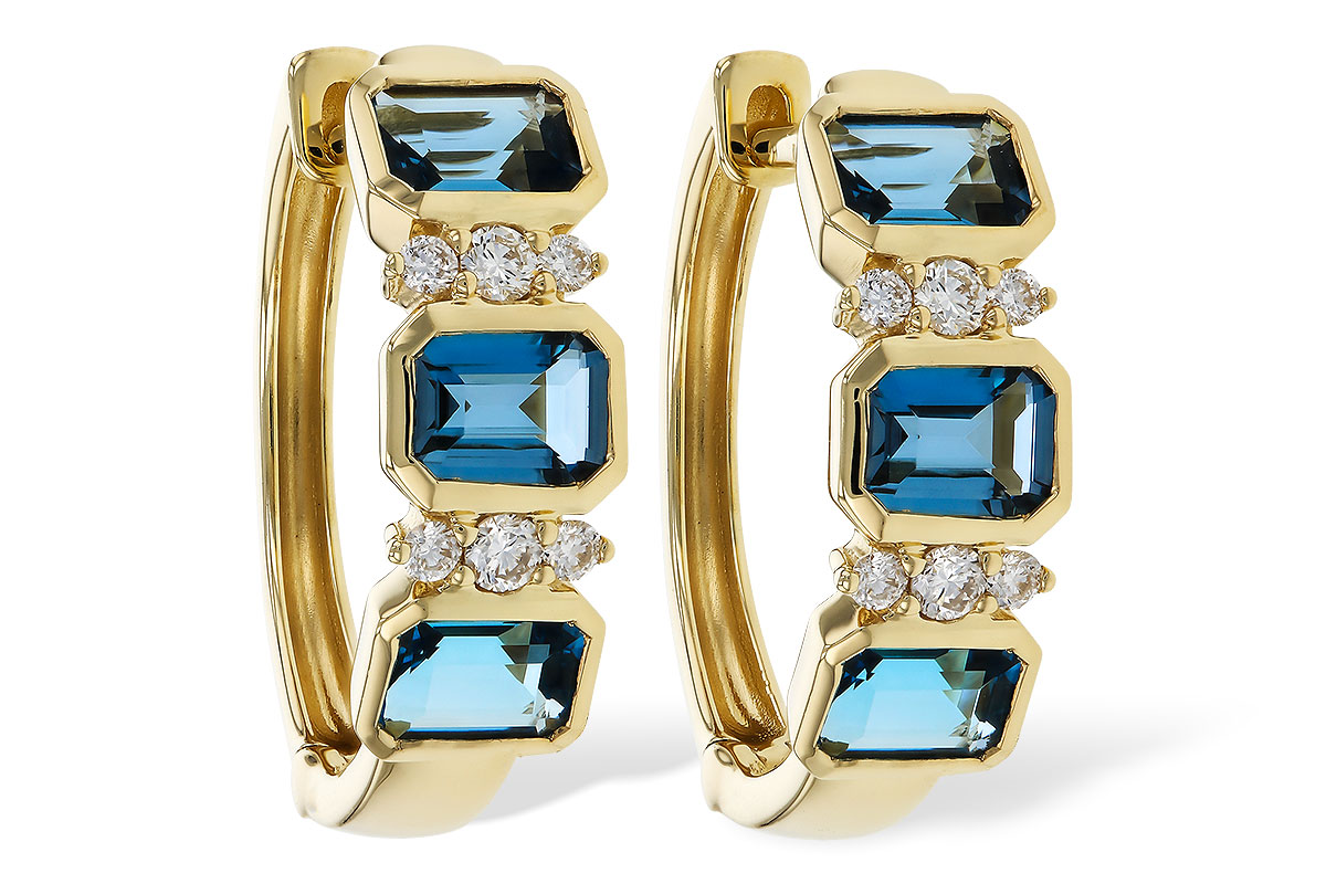B283-84523: EARRINGS 1.37 TW LONDON BLUE TOPAZ 1.48 TGW