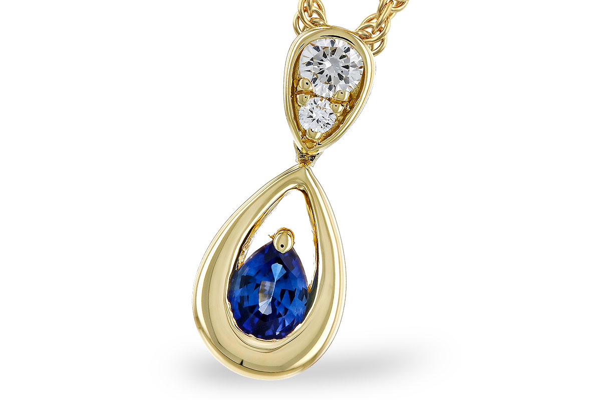 B283-85414: NECKLACE .21 SAPPHIRE .27 TGW (4x3 SAPP)