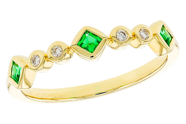 B283-87259: LDS WED RG .14 TW EMERALD .19 TGW