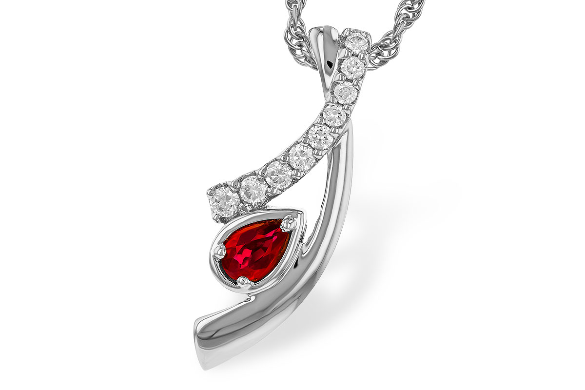 B283-88096: NECKLACE .21 RUBY .38 TGW (5x3 RUBY)