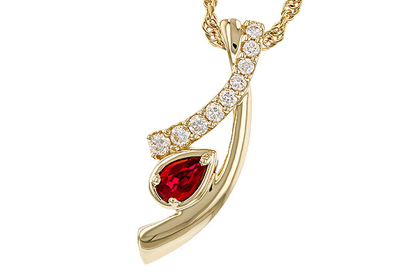 B283-88096: NECKLACE .21 RUBY .38 TGW (5x3 RUBY)