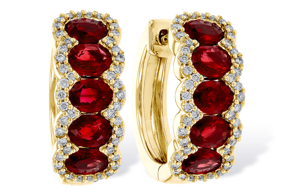 B283-89087: EARRINGS 2.20 TW RUBY 2.45 TGW