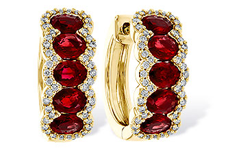 B283-89087: EARRINGS 2.20 TW RUBY 2.45 TGW
