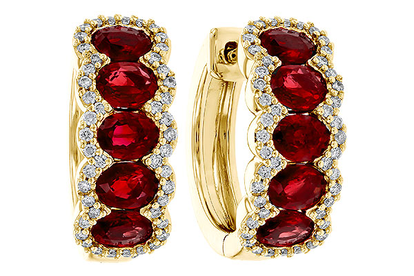 B283-89087: EARRINGS 2.20 TW RUBY 2.45 TGW
