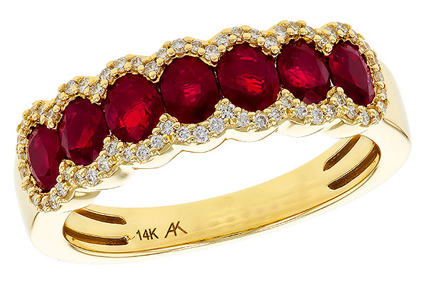 B283-89923: LDS WED RG 1.40 TW RUBY 1.57 TGW