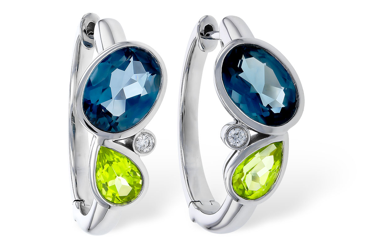 B283-90878: EARRINGS 2.97 SEMI-PREC (PER,LBT) 3.00 TGW