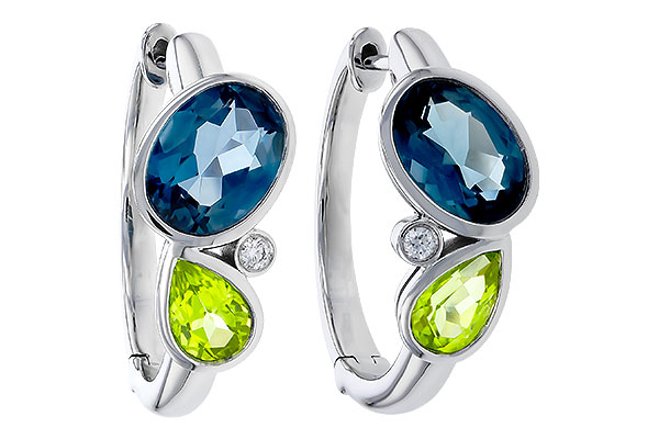 B283-90878: EARRINGS 2.97 SEMI-PREC (PER,LBT) 3.00 TGW