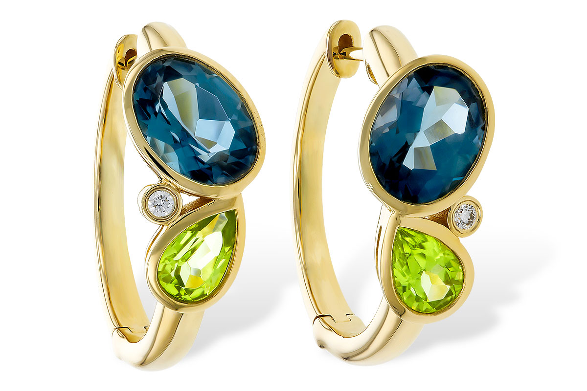 B283-90878: EARRINGS 2.97 SEMI-PREC (PER,LBT) 3.00 TGW