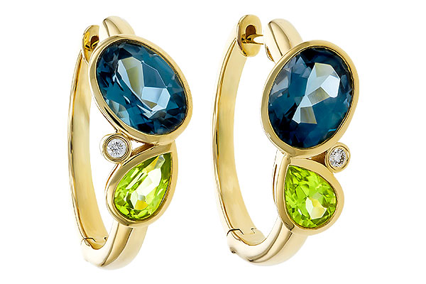 B283-90878: EARRINGS 2.97 SEMI-PREC (PER,LBT) 3.00 TGW