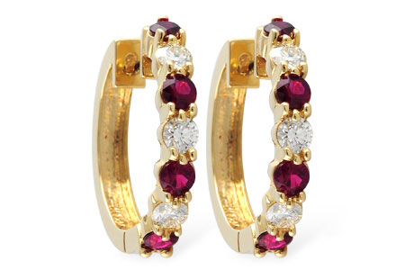 C010-21750: EARRINGS 1.30 RUBY 2.08 TGW