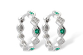 C195-65432: EARRINGS .13 EMERALD .18 TGW