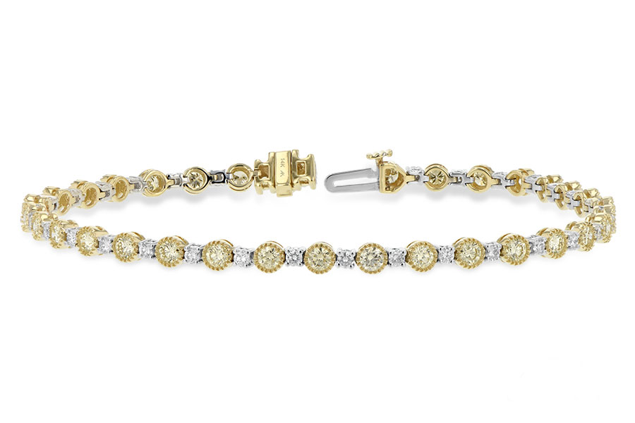 C197-54468: BRACELET 2.22 YELLOW DIA 3.04 TW