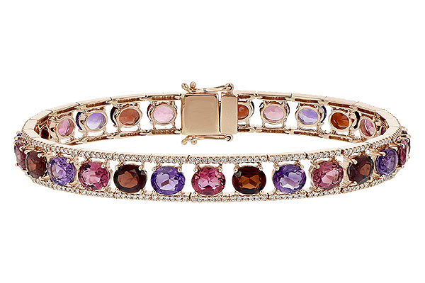 C198-39023: BRACELET 14.94 SEMI PREC (AMY,GT,PT) 15.95 TGW