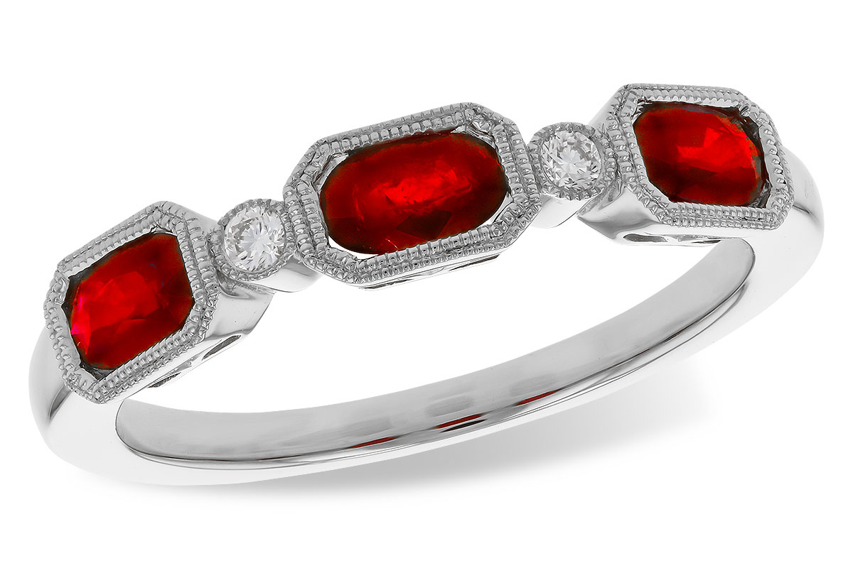 C283-84496: LDS WED RG .72 RUBY .77 TGW (4x3MM RUBY)