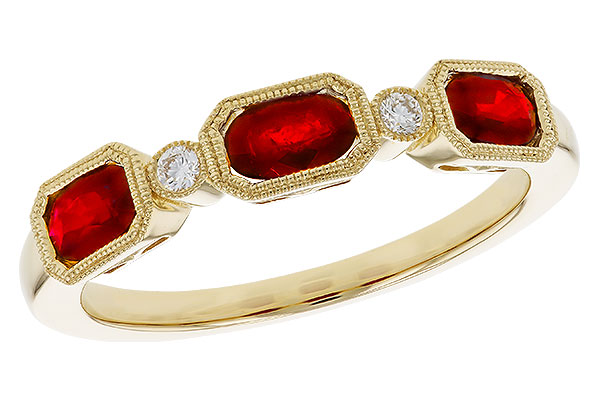 C283-84496: LDS WED RG .72 RUBY .77 TGW (4x3MM RUBY)