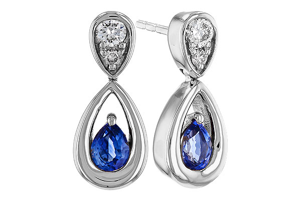 C283-85405: EARRINGS .42 SAPPHIRE .54 TGW (4x3 SAPP)