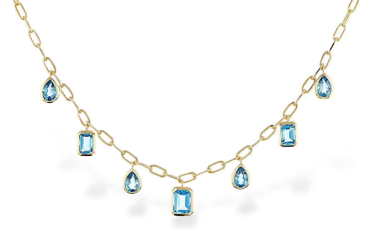 C283-85441: NECKLACE 4.10 TW BLUE TOPAZ (17")
