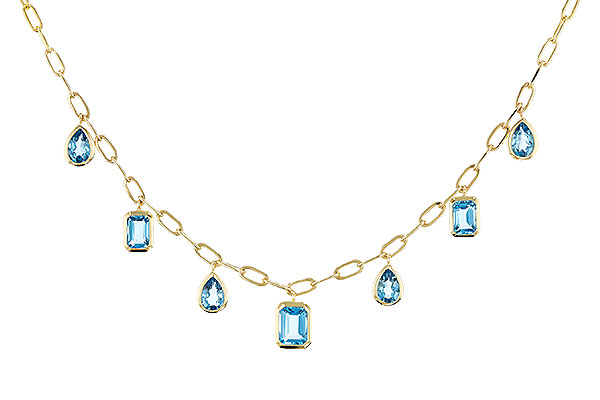 C283-85441: NECKLACE 4.10 TW BLUE TOPAZ (17")